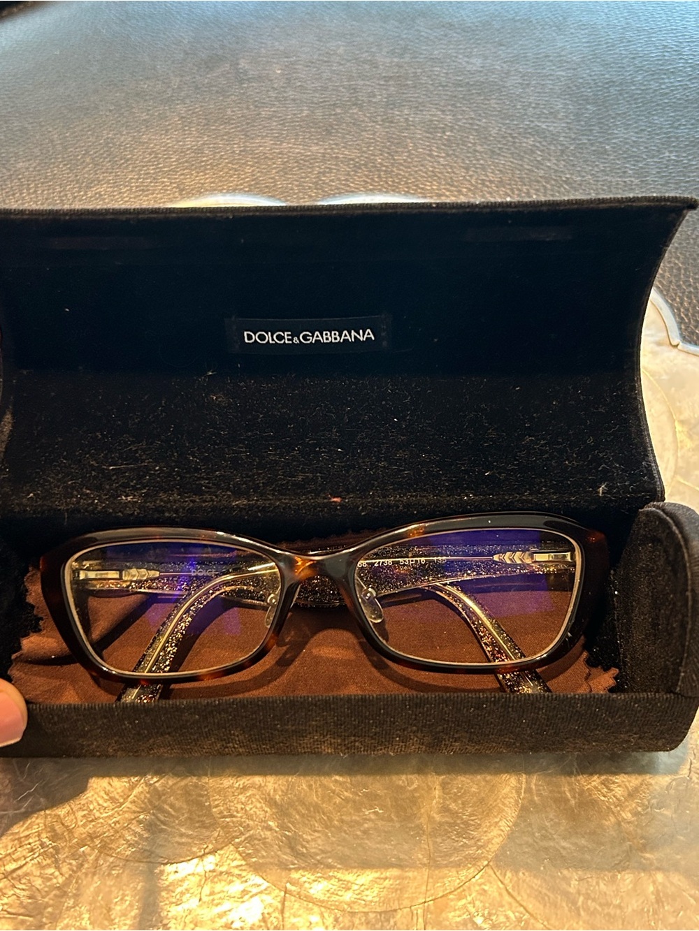 Dolce & Gabbana Tortoiseshell and Gold Women's Glasses with Case!